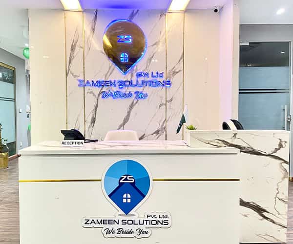 front desk of zameen solutions head office